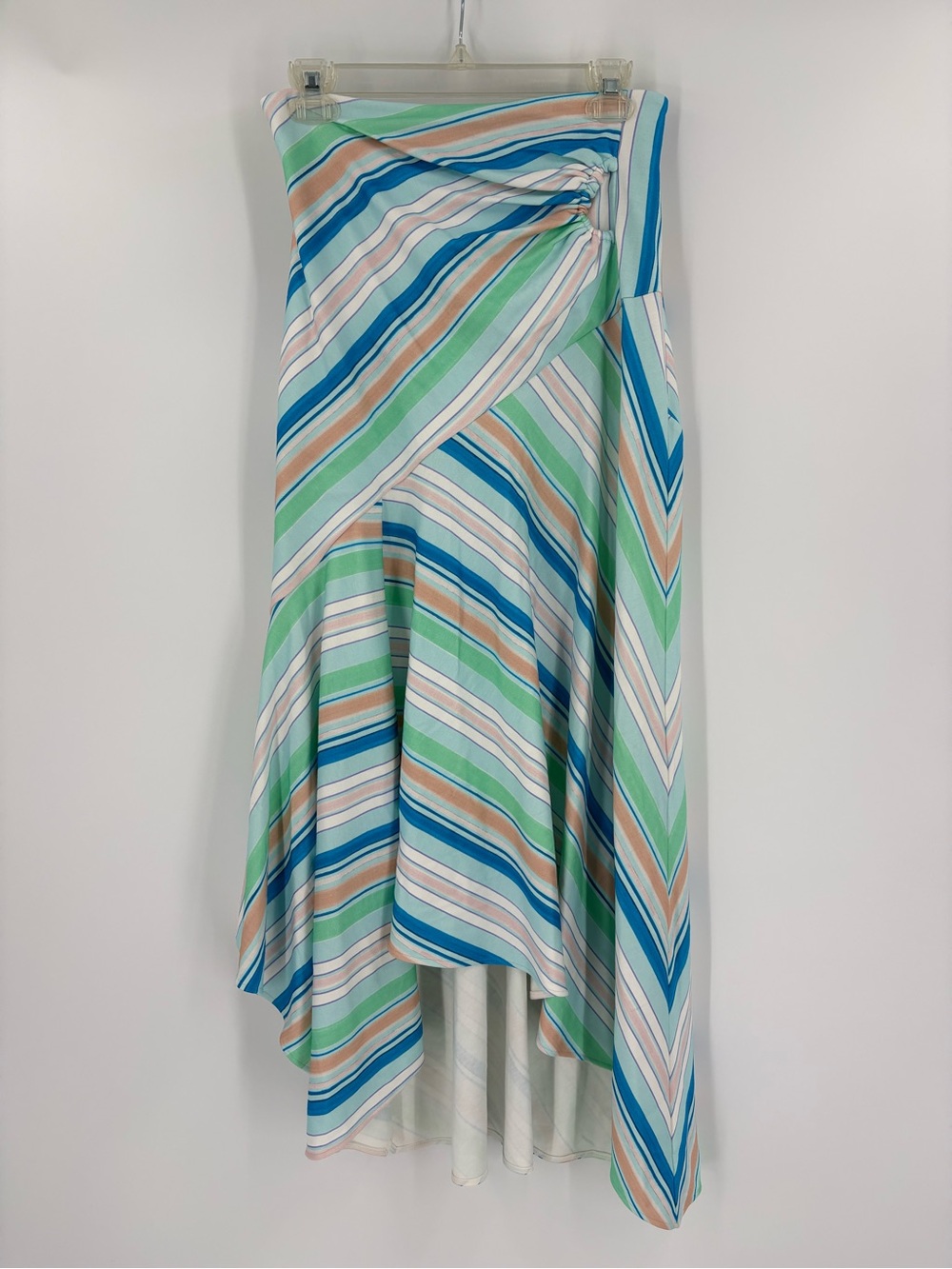 Peter Pilotto Jersey Wrap Effect Skirt Pastel Green Blue Asymmetric Size 6 - Picture 2 of 16